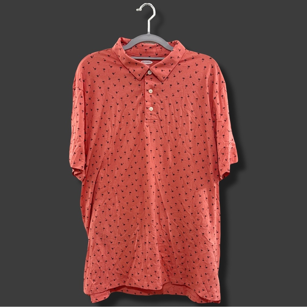 EUC - Old Navy Soft Washed Palm Tree AOP Polo